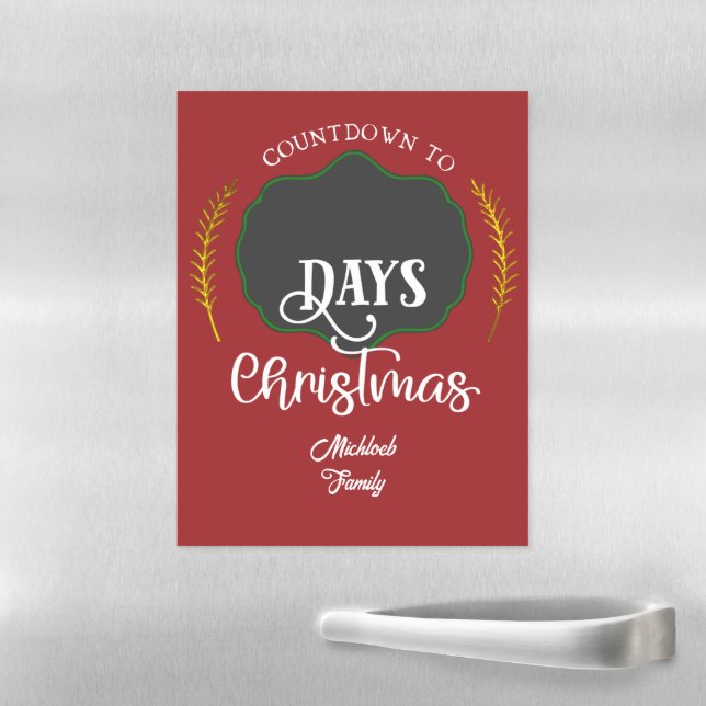 Custom Countdown to Christmas  Magnetic Dry Erase Sheet (In Situ)
