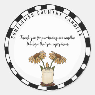 Custom Country Candle Business Thank You Stickers