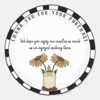 Custom Country Candle Business Thank You Stickers