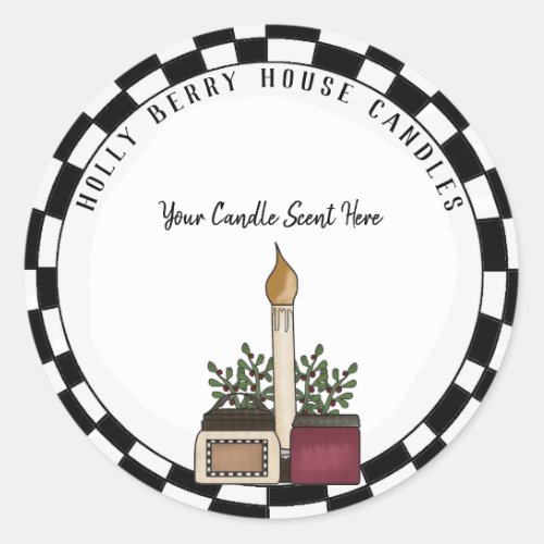 Custom Country Candle Christmas  Business Label