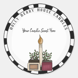 Custom Country Candle Christmas Business Label