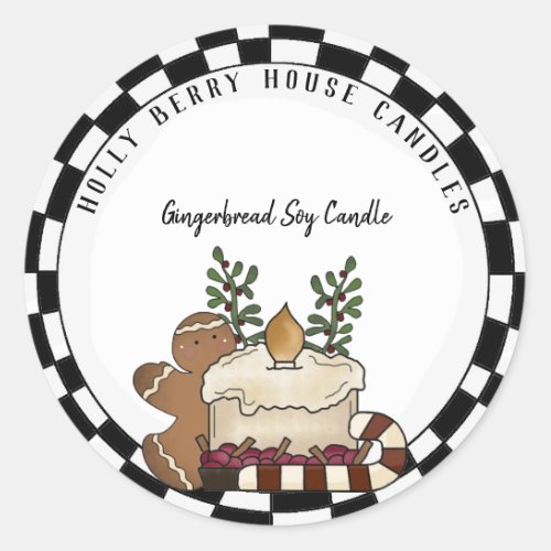 Custom Country Candle Christmas  Business Label