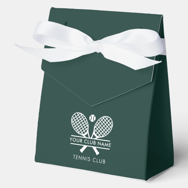 Custom Country Club Name Tennis Events Favor Boxes (Front)
