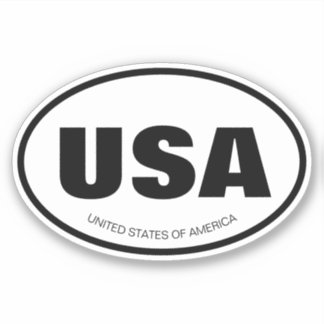 Custom country or state abbreviation oval vinyl sticker