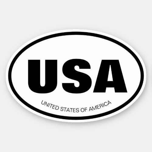 Custom country or state abbreviation oval vinyl sticker