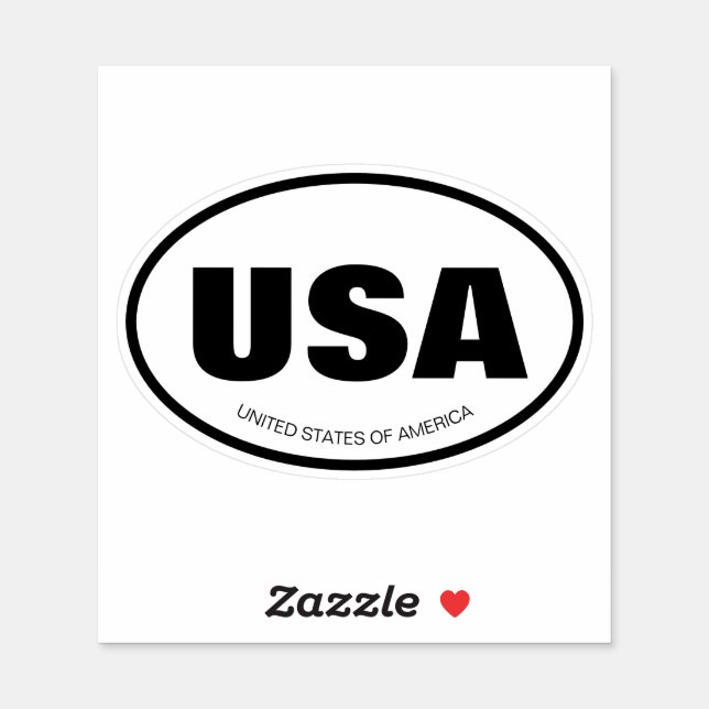 Custom country or state abbreviation oval vinyl sticker Zazzle