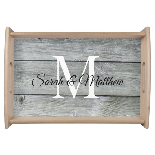 Custom Country Rustic Barn Monogrammed Name Serving Tray