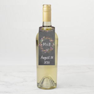 Custom Country Style Cute Floral Wreath Art Motif Bottle Hanger Tag