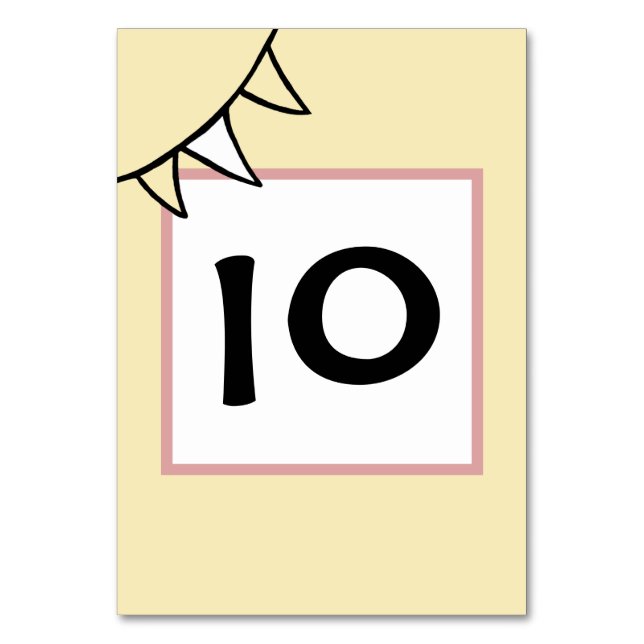 Custom Country Wedding Tractor Bunting Table Number (Front)