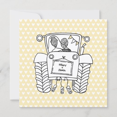 Custom Country Wedding Tractor Invitation