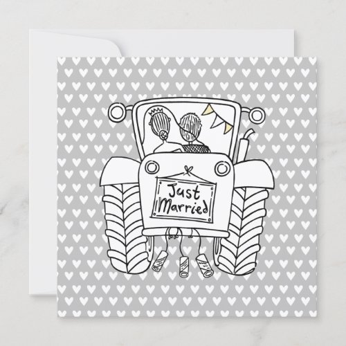 Custom Country Wedding Tractor Invitation