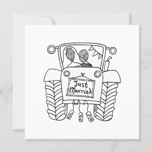 Custom Country Wedding Tractor Invitation