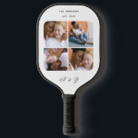 Custom Couple 4 Photo Collage Wedding & Monogram Pickleball Paddle<br><div class="desc">This beautiful paddle would make a wonderful anniversary/wedding couple gift. Easily add your photos & text by clicking on the "personalize" option.</div>