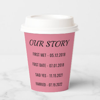 Custom Couple Anniversary Gift Paper Cups