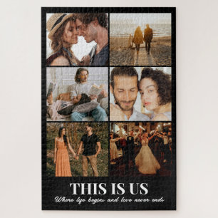 Custom Couple Family Photo Collage 6 Picture 20x30 Jigsaw Puzzle