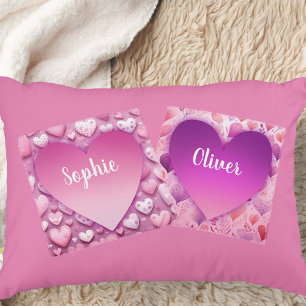 Custom Couple Heart Accent Pillow