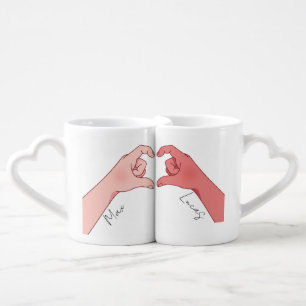 Custom Couple Heart Mug with Names PeLovers' mug