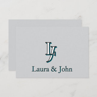 Custom Couple Initials and Names Flat Card