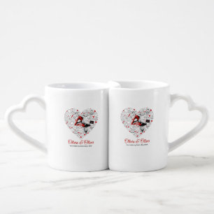 Custom Couple Kissing Mugs-Set of 2 Medical Heart Coffee Mug Set
