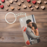 Custom Couple Love Handwritten Photo Personalized Keychain<br><div class="desc">This design may be personalized in the area provided by changing the photo and/or text. Or it can be customized by clicking Personalize this Template and then choosing the click to customize further option and delete or change the color of the background, add text, change the text color or style,...</div>