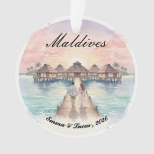 Custom Couple Maldives Honeymoon Keepsake Ornament