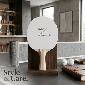 Custom Couple Monogram Names Date Stylish Ping Pong Paddle