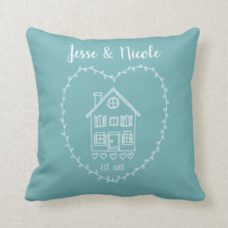 Custom Couple name House warming New House Gift Throw Pillow
