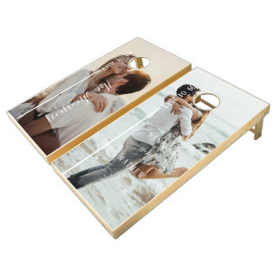 Custom couple Name photo Wedding  Cornhole Set