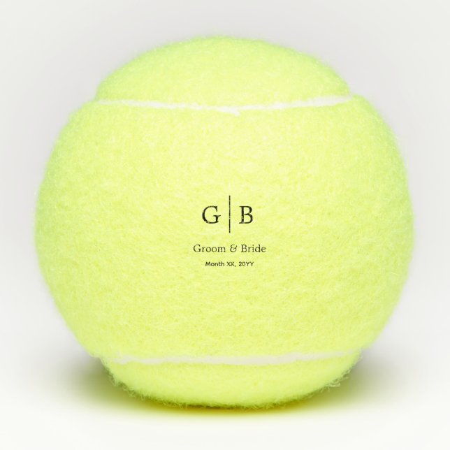 Custom Couple Name Tennis Ball Wedding Keepsake (Front)