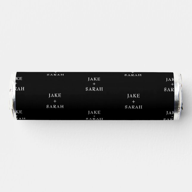 Custom Couple Names Black Wedding Favor (Front)