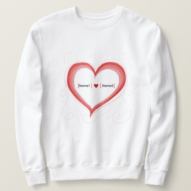 Custom Couple Names Heart Sweatshirt (Design Front)