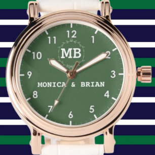 Custom couple names His and Hers monogram initials Watch