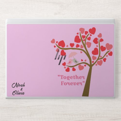 Custom couple names together forever love tree HP laptop skin