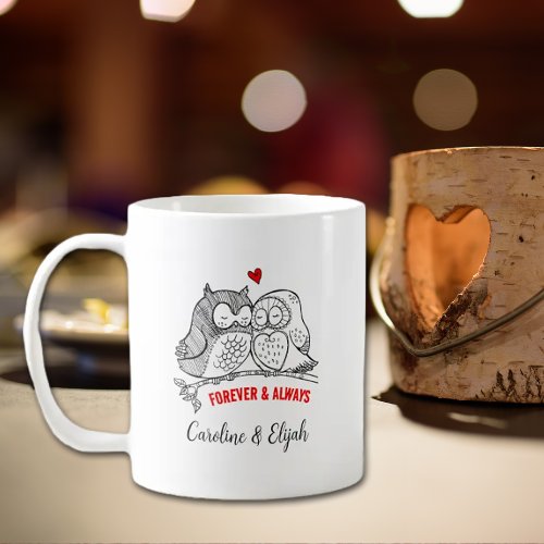 Custom Couple of Owls Valentines Day   Coffee Mug