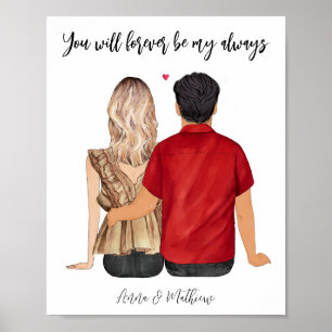 Custom couple personalized portrait poster