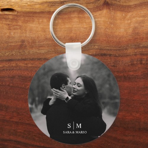 Custom Couple Photo Aluminum Keychain