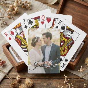 Custom Couple Photo and Text Romantic Anniversary Poker Cards