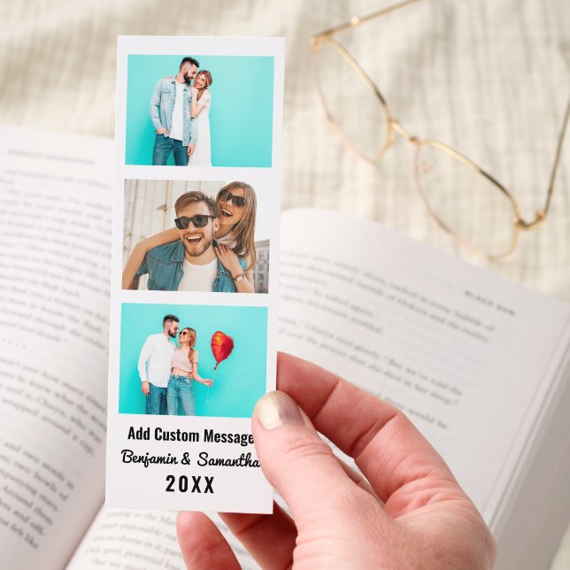 Custom Couple Photo Booth Strip Bookmarks (Hand)
