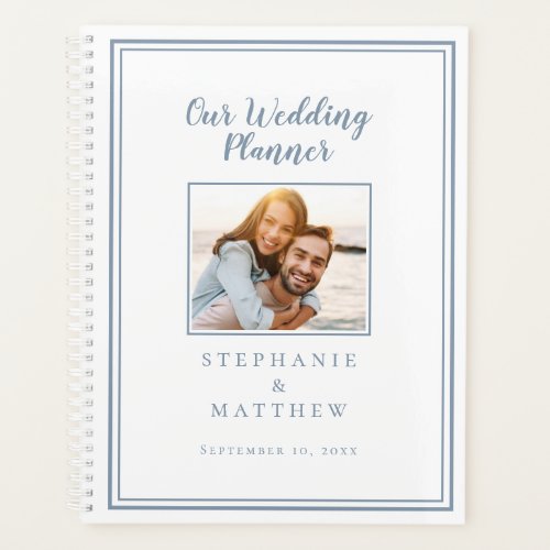 Custom Couple Photo Chic Dusty Blue Our Wedding Planner