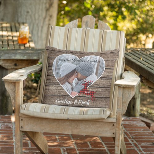 Custom Couple Photo Christmas Personalized Outdoor Pillow