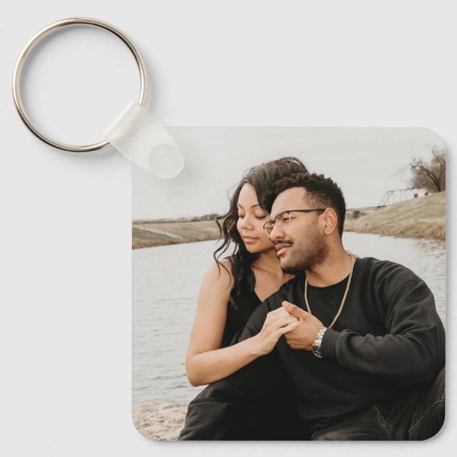 Custom Couple Photo Create Your Own  Keychain (Front)