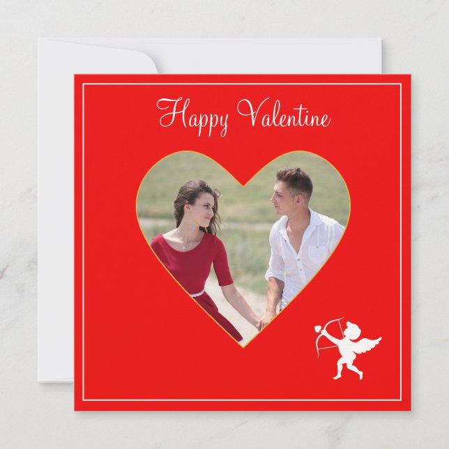 Custom Couple Photo & Cupid Valentine (Front)
