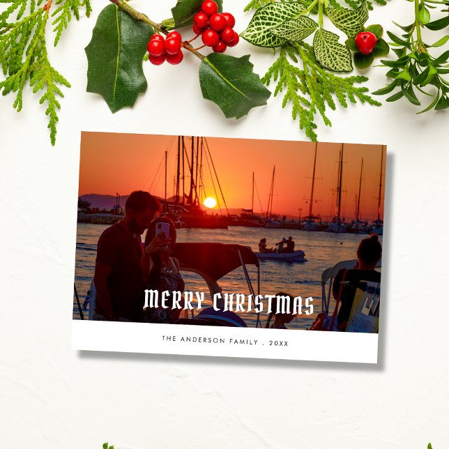 Custom couple photo elegant christmas Card (Creator Uploaded)