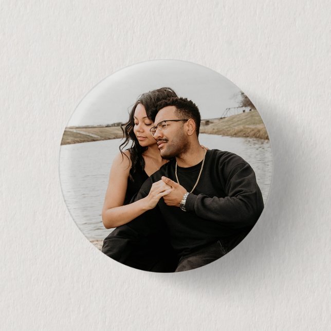 Custom Couple Photo Keepsake Button (Front)