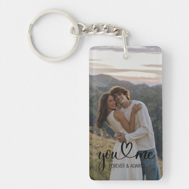 Custom Couple Photo Keychain – Personalized Romant (Front)