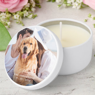 Custom Couple Photo Modern Simple Wedding Mini Candle Favors