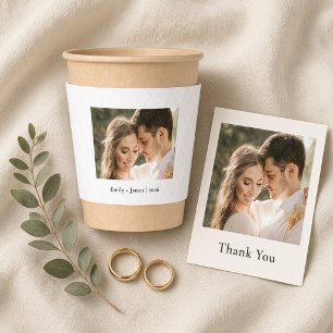 Custom Couple Photo Monogram Wedding Coffee Cup Sleeve