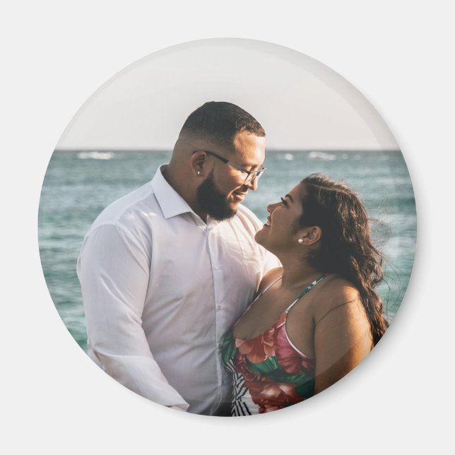 Custom Couple Photo Personalized Magnet (Front)