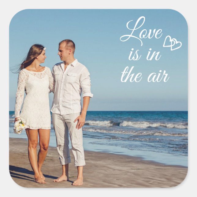 Custom couple photo personalized template sticker (Front)