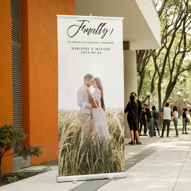 Custom Couple Photo Stand for Your Wedding Day Retractable Banner (Creator Uploaded)